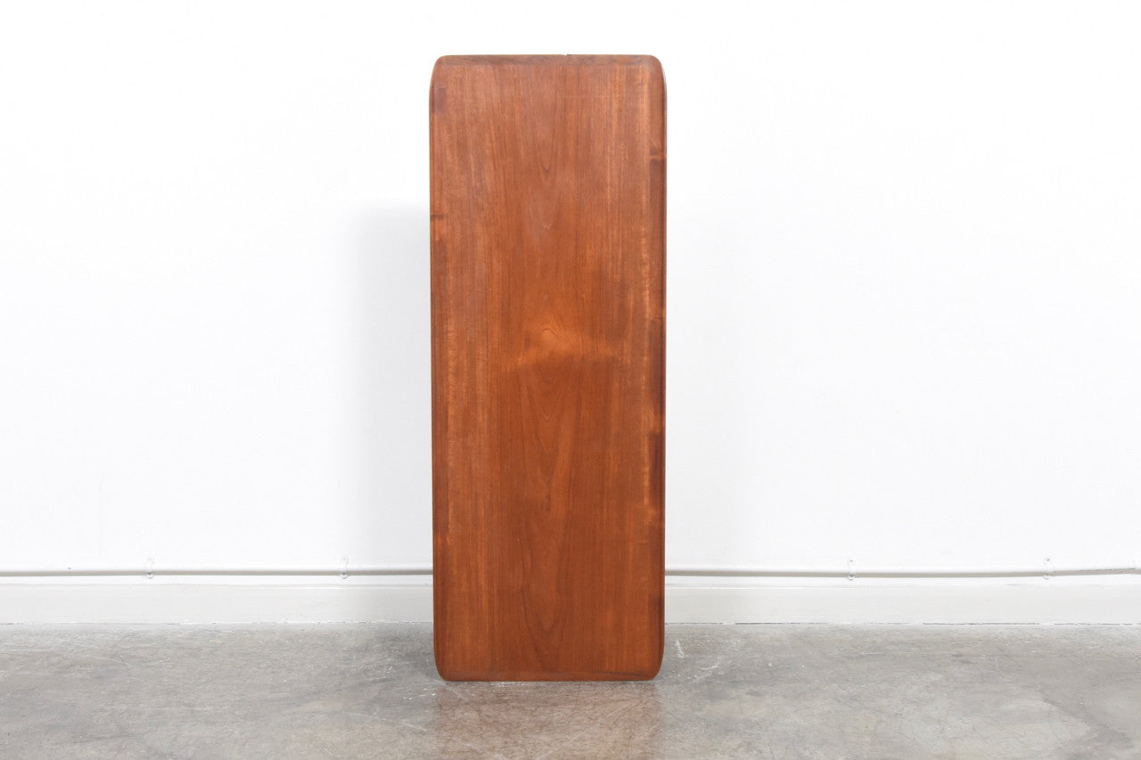 Teak coffee table with cane shelf