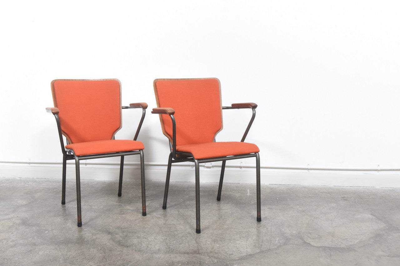 Two available: Teak + steel chair by MH Stålmøbler