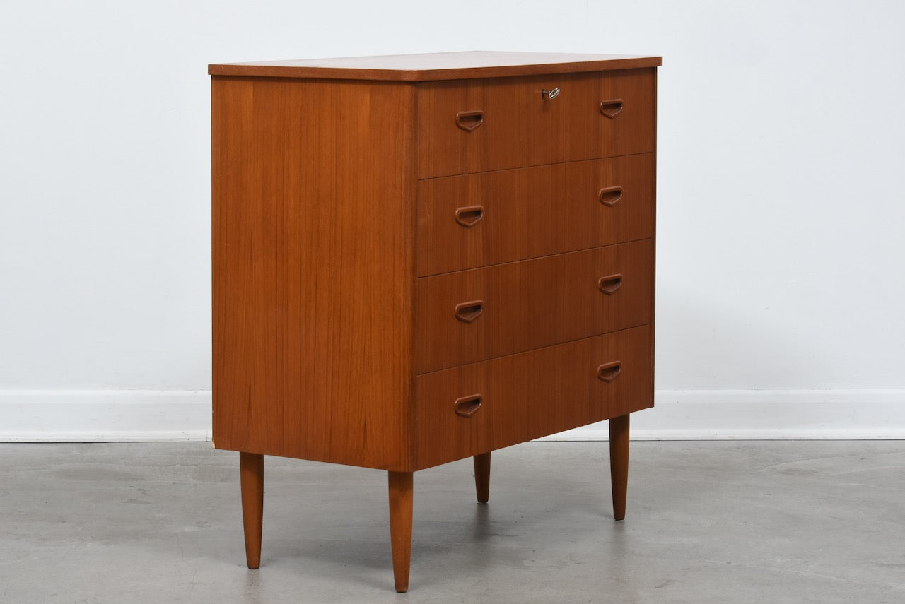 1950s teak chest of four drawers