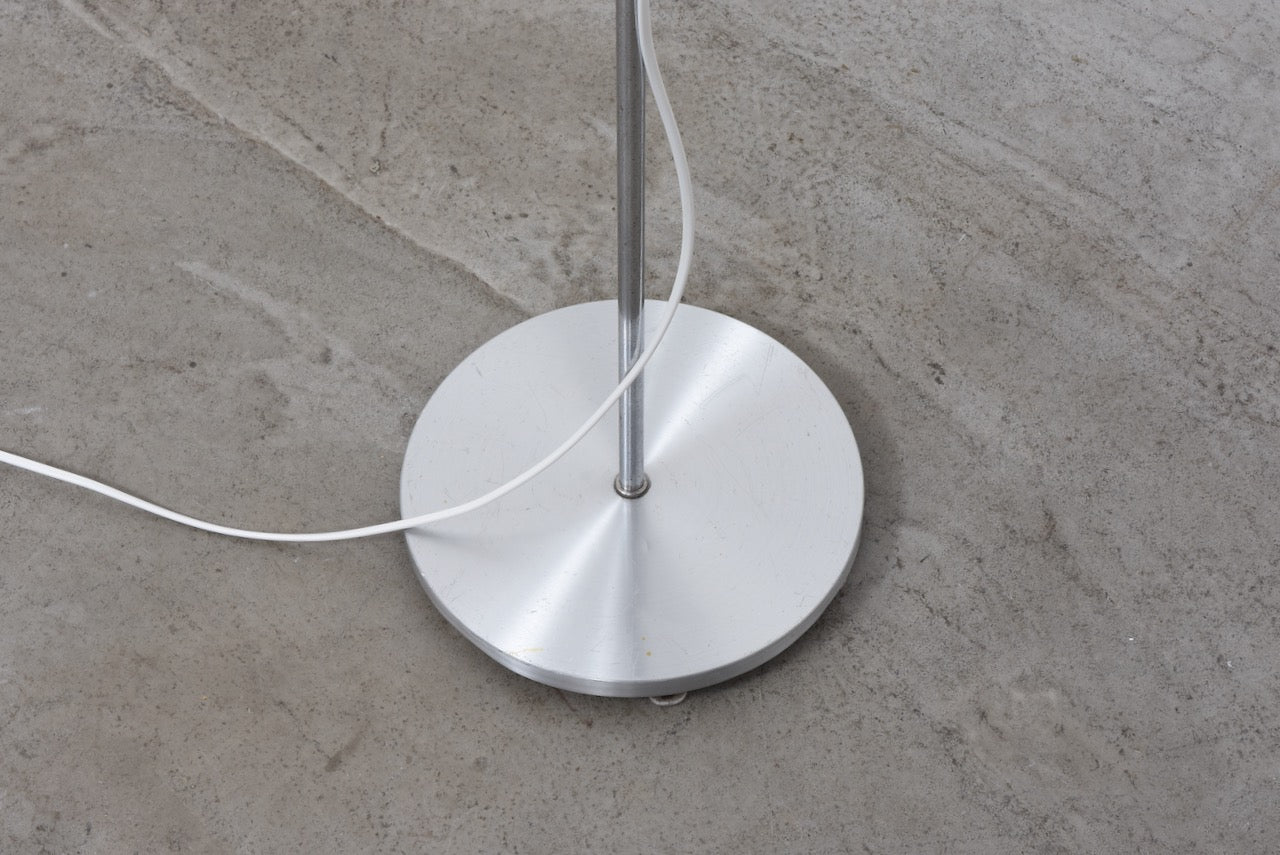 Vintage Danish floor lamp with metallic finish