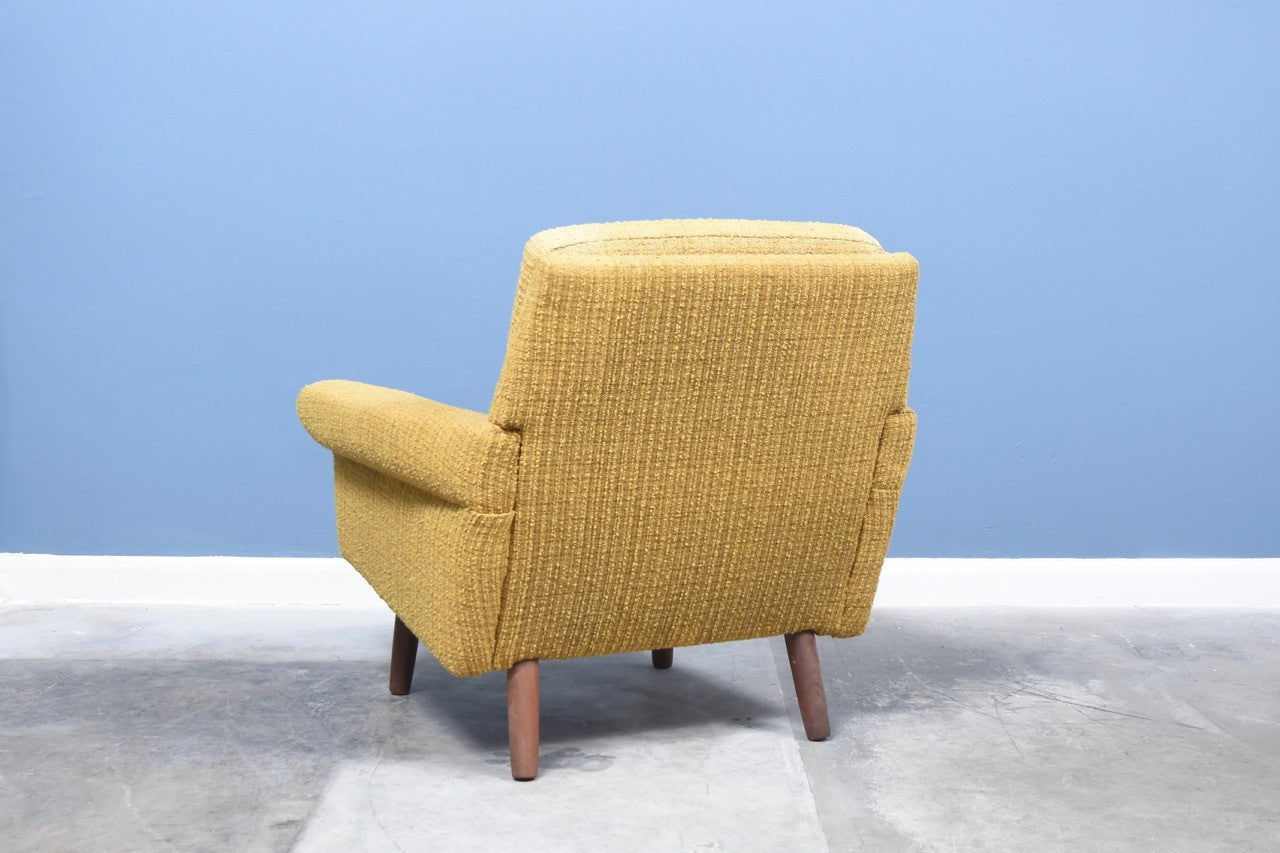 Mustard wool lounge chair