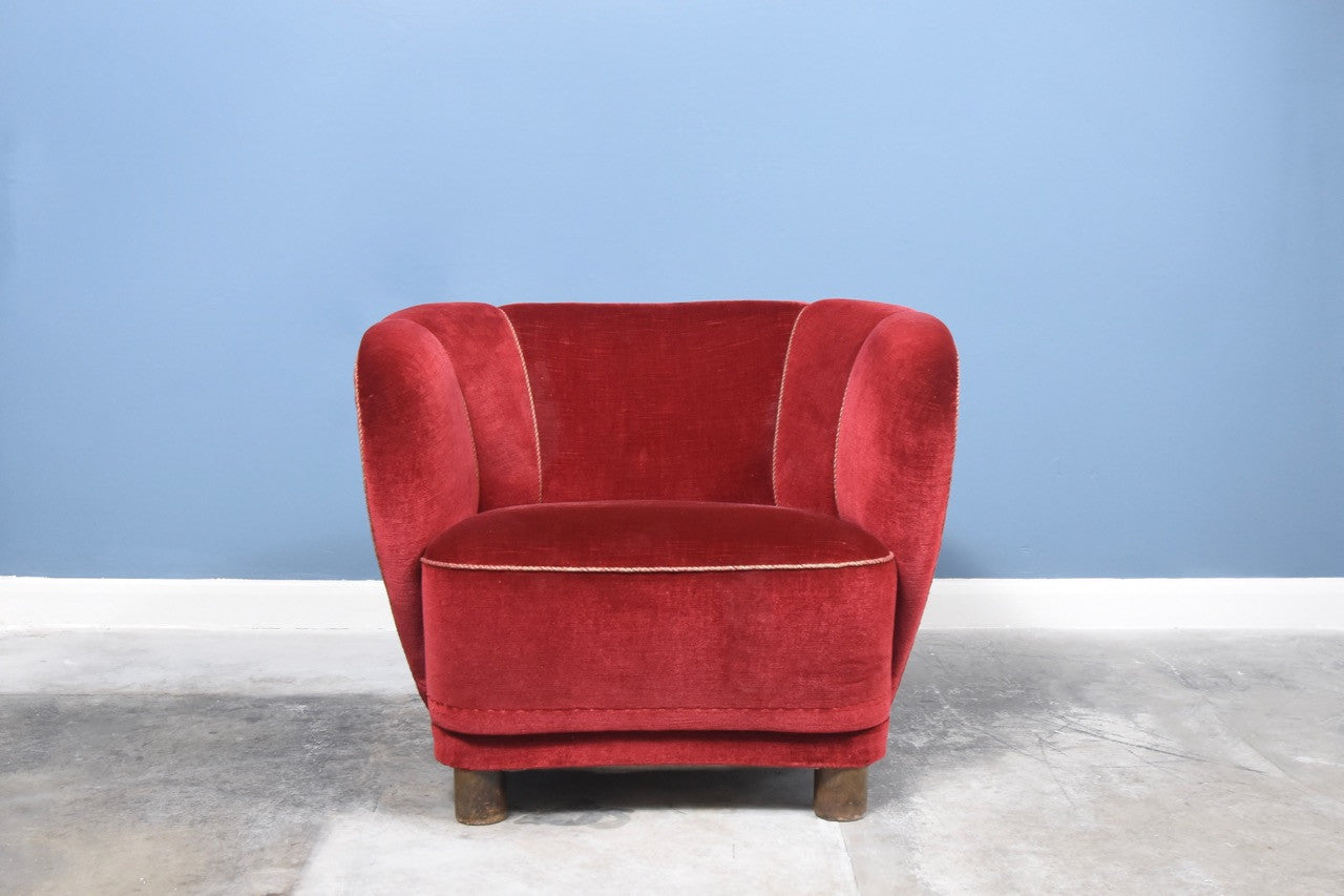 1940s velour club chair