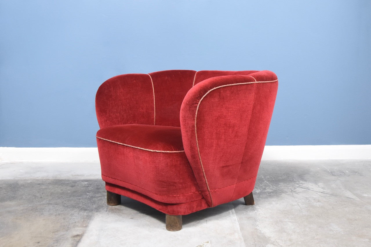 1940s velour club chair