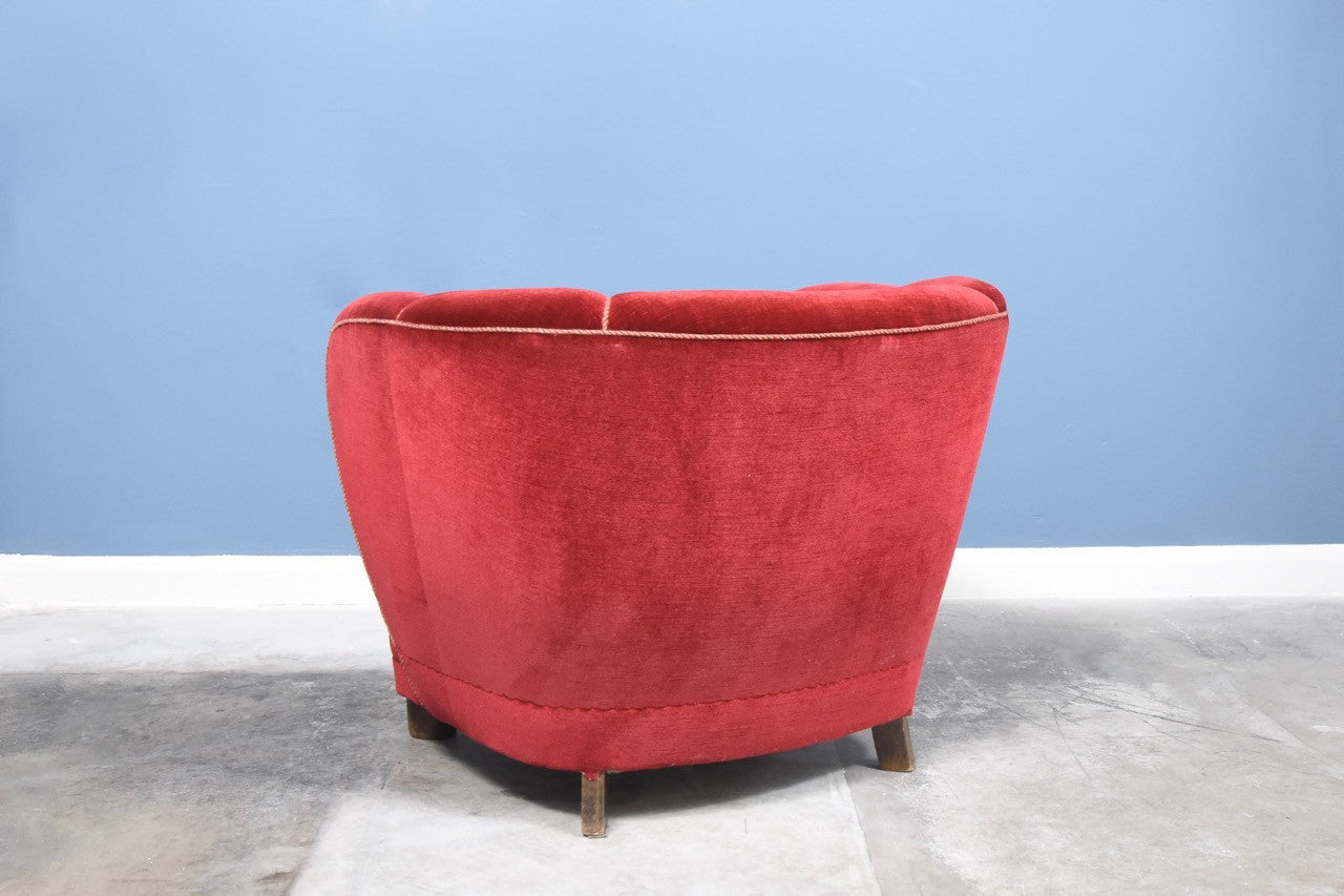 1940s velour club chair