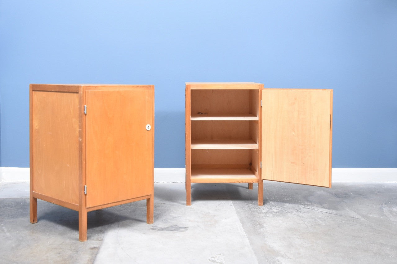 Pair of Swedish pine bedside cabinets