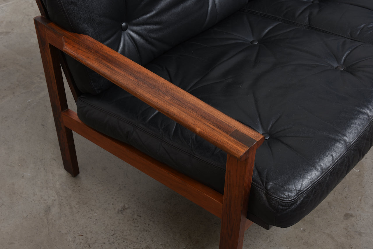 Capella sofa in rosewood by Illum Wikkelsø