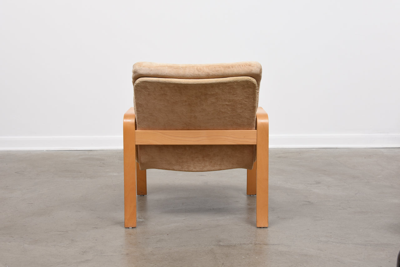 1980s Swedish birch lounger