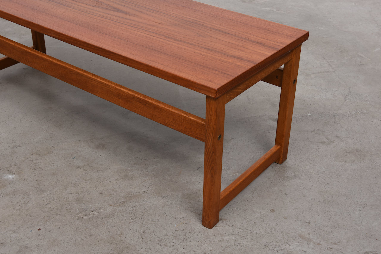 1960s teak + oak bench / coffee table