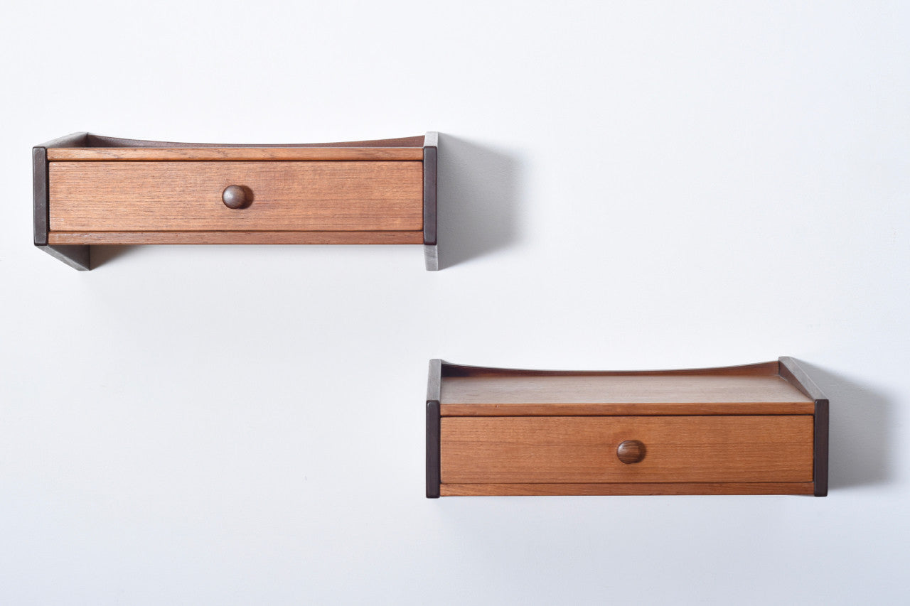 Pair of teak bedside tables by Omann Jun