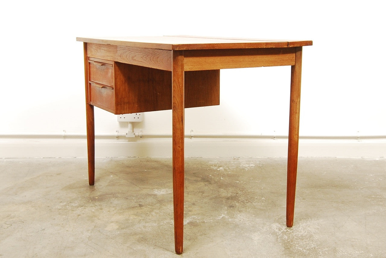 Single pedestal teak desk