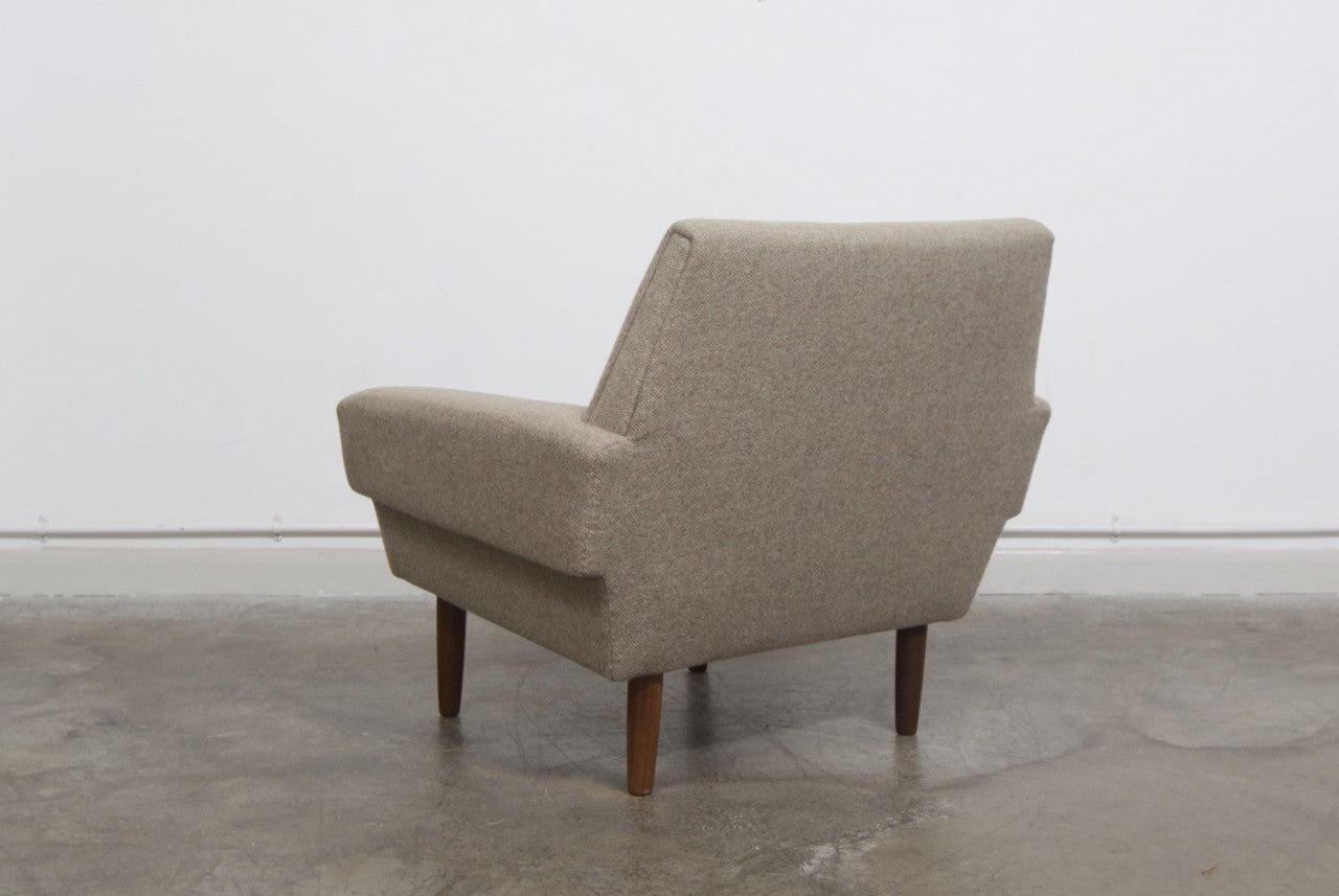 Low back lounger with striped cushions