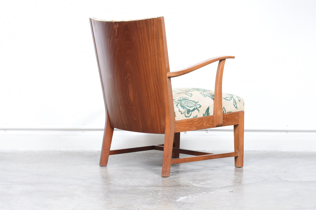 1940s easy chair in beech by Fritz Hansen