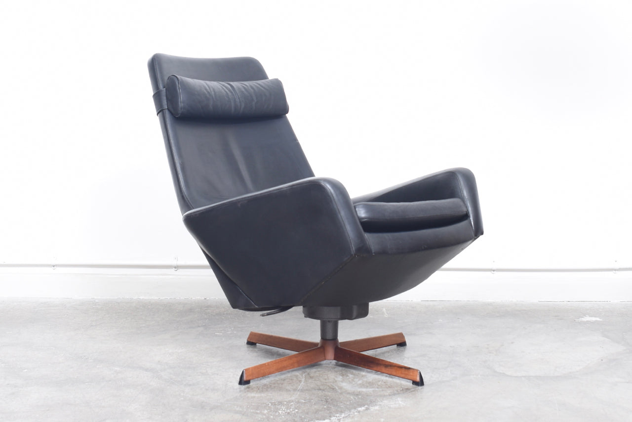 High back reclining lounger by Ib Kofod-Larsen