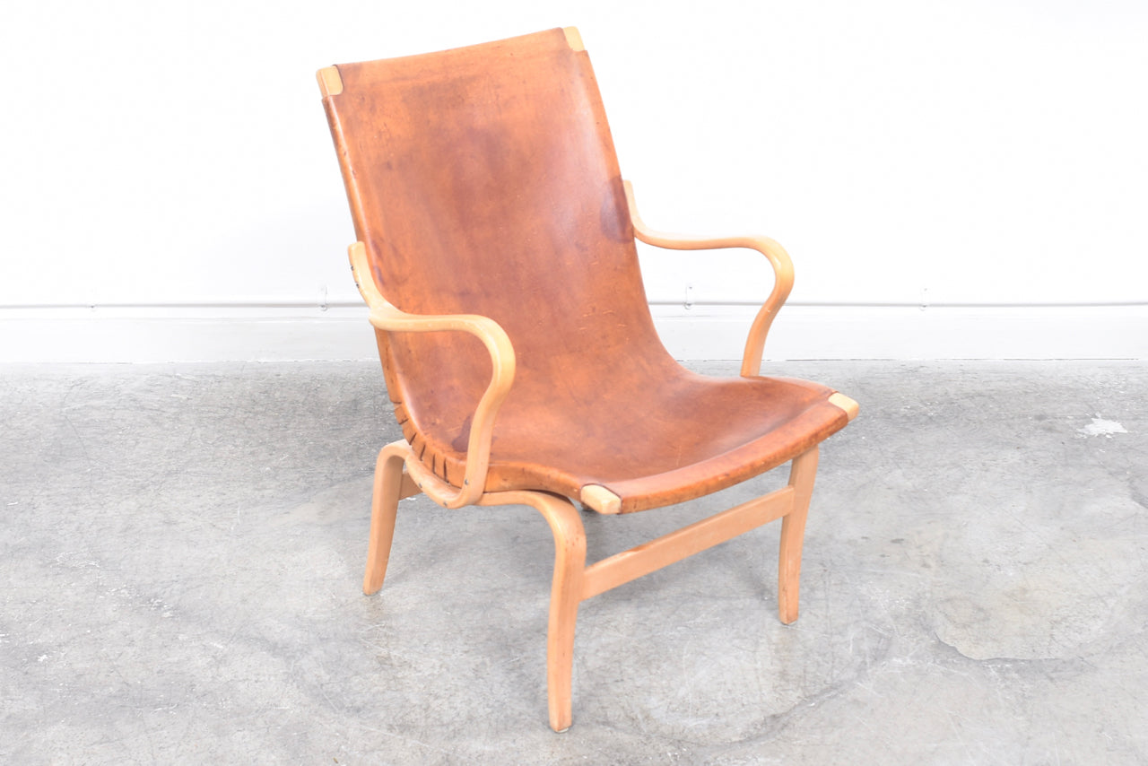 Eva chair by Bruno Mathsson with saddle leather upholstery