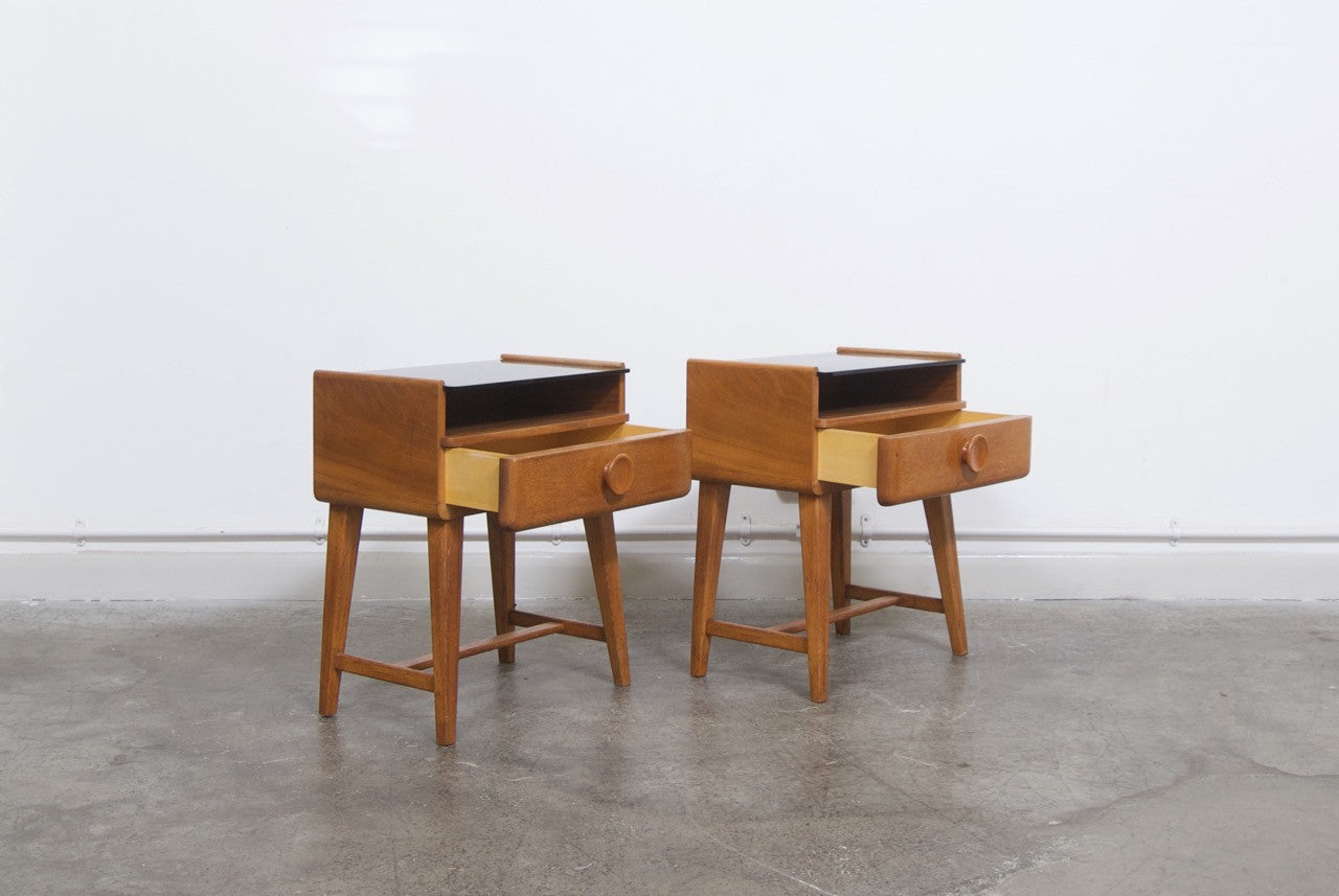 Pair of oak bedside tables