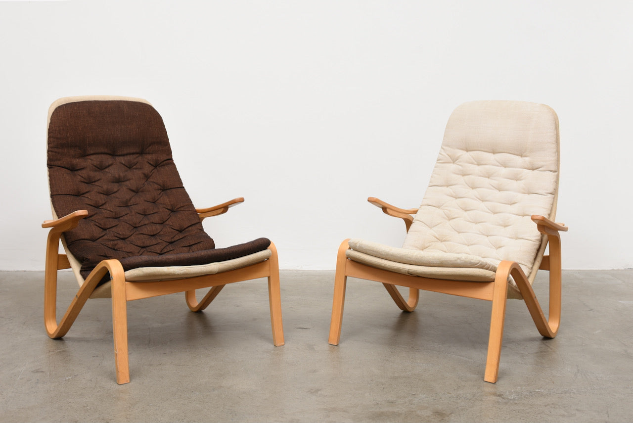 1970s 'Metro' lounger by Sam Larsson - Natural Canvas