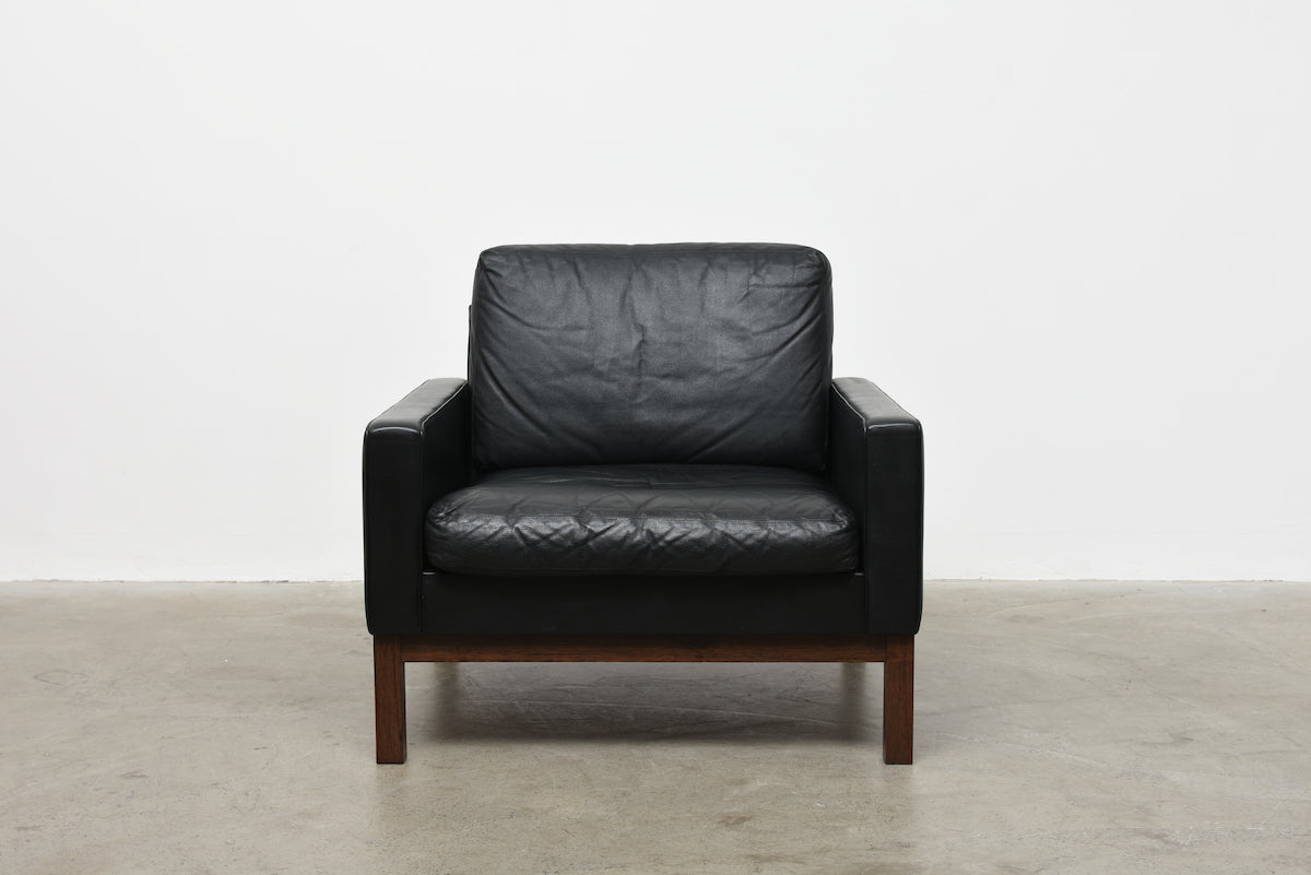 1960s Finnish leather lounger