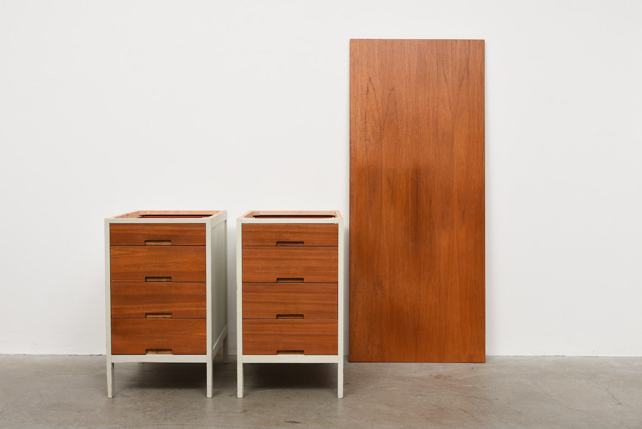 1960s twin pedestal desk in teak