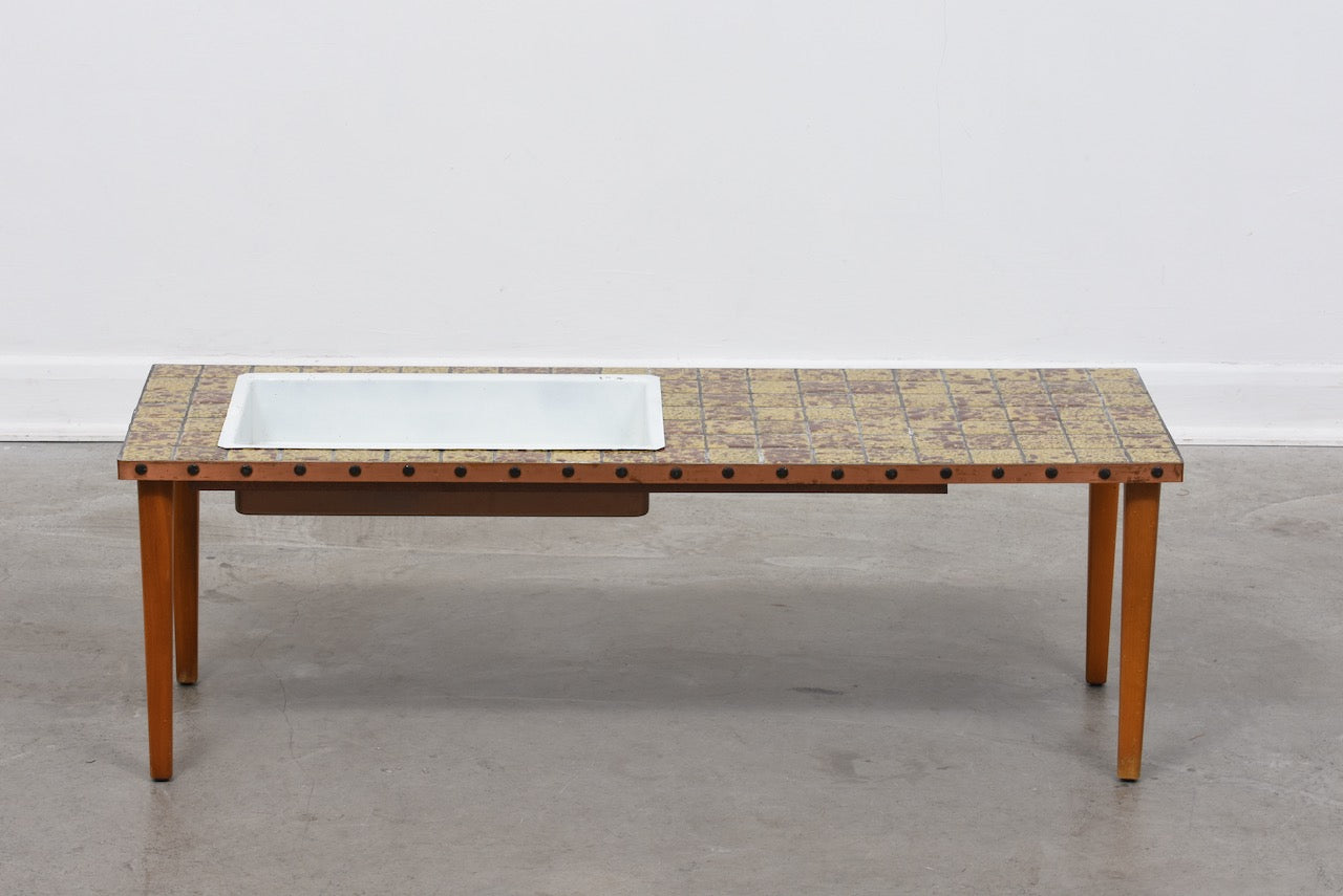 1960s Swedish planter table with tiles