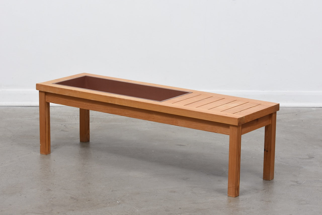 1970s Swedish planter table in pine