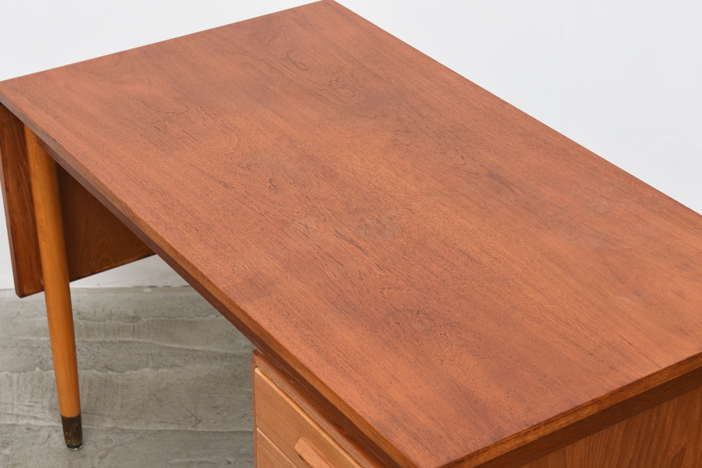 Teak desk with drop leaf