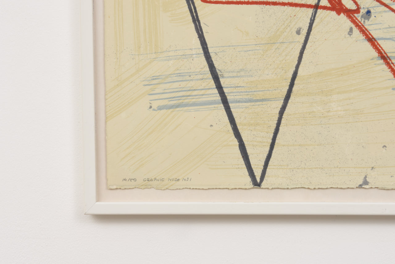 1980s framed lithograph print