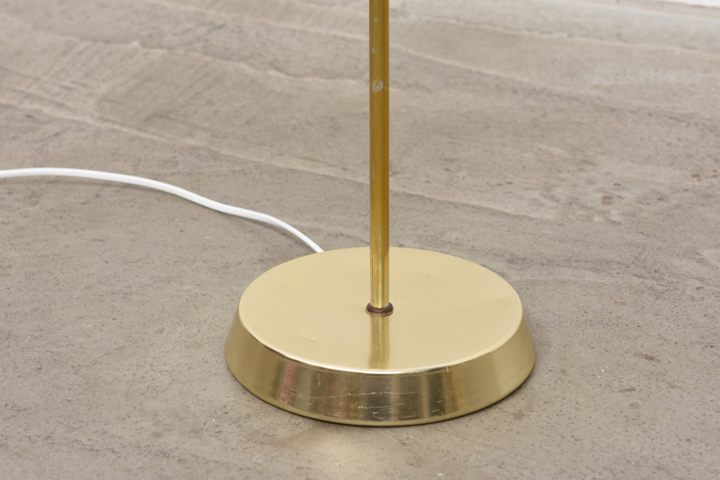 Vintage brass floor light with shade