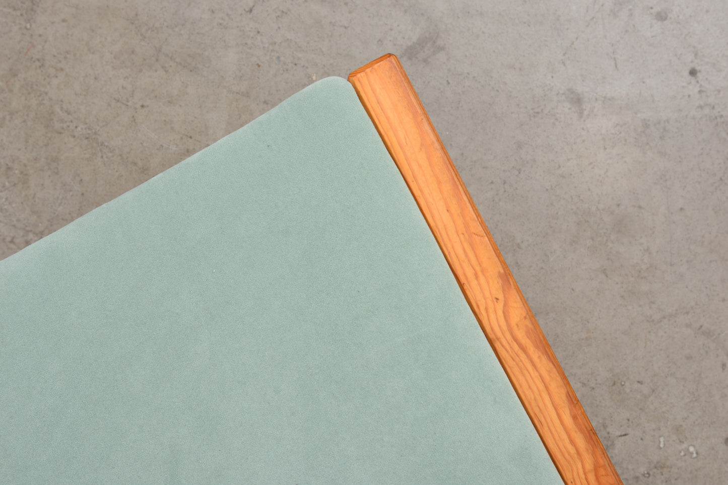 Vintage Danish pine + velvet chair