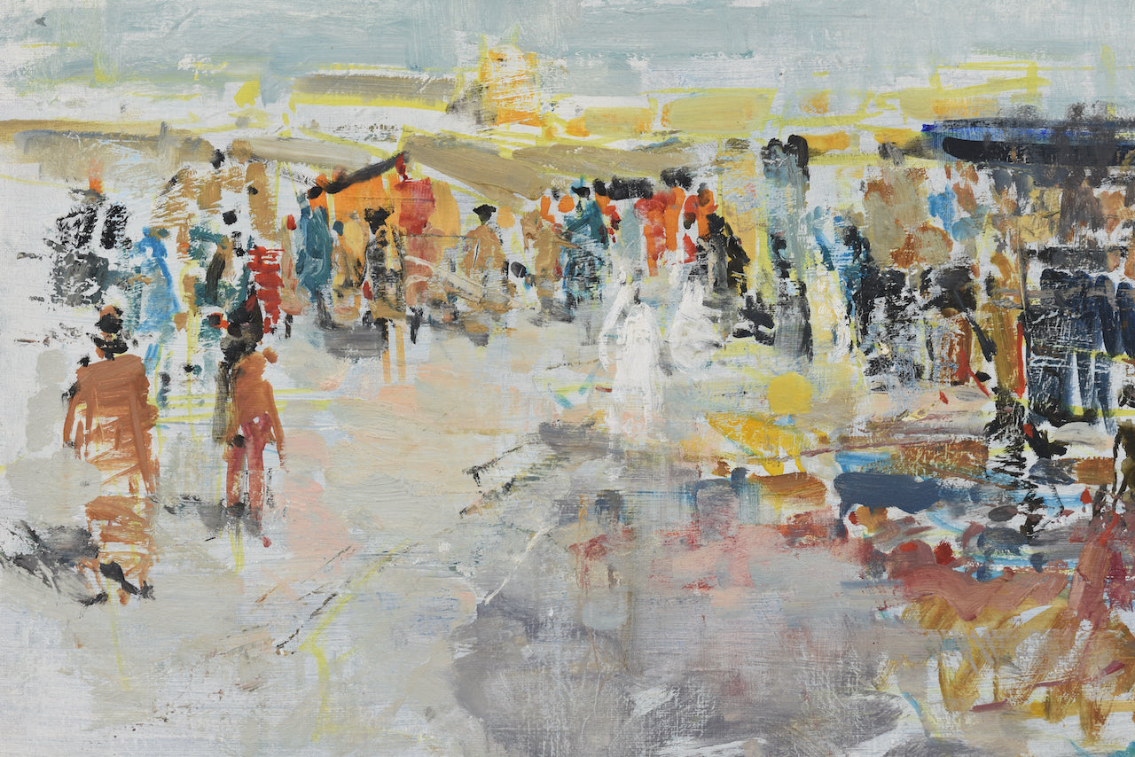 Vintage oil painting of Marrakesh