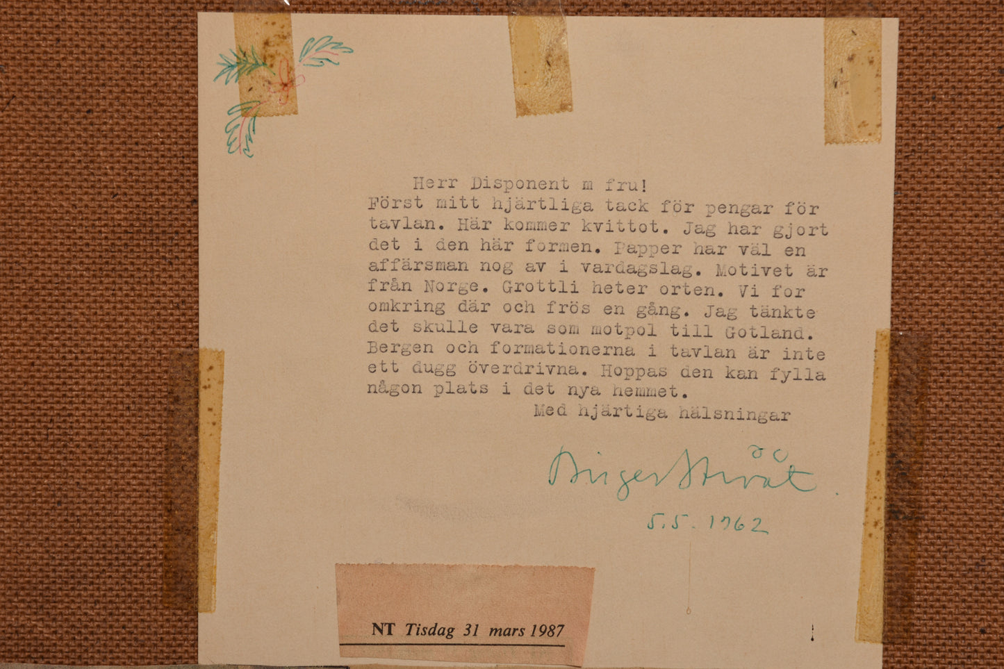 Oil painting by Birger Strååt