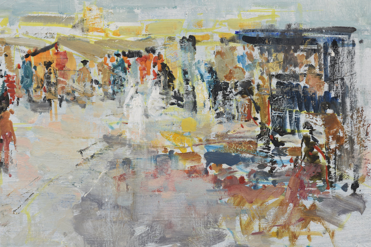 Vintage oil painting of Marrakesh
