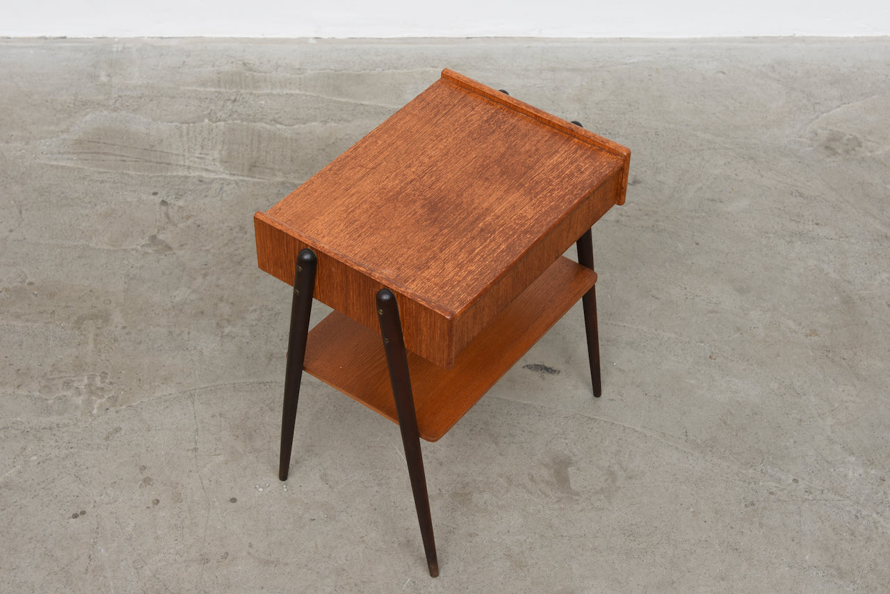 Single teak bedside table by AB Carlström & Co