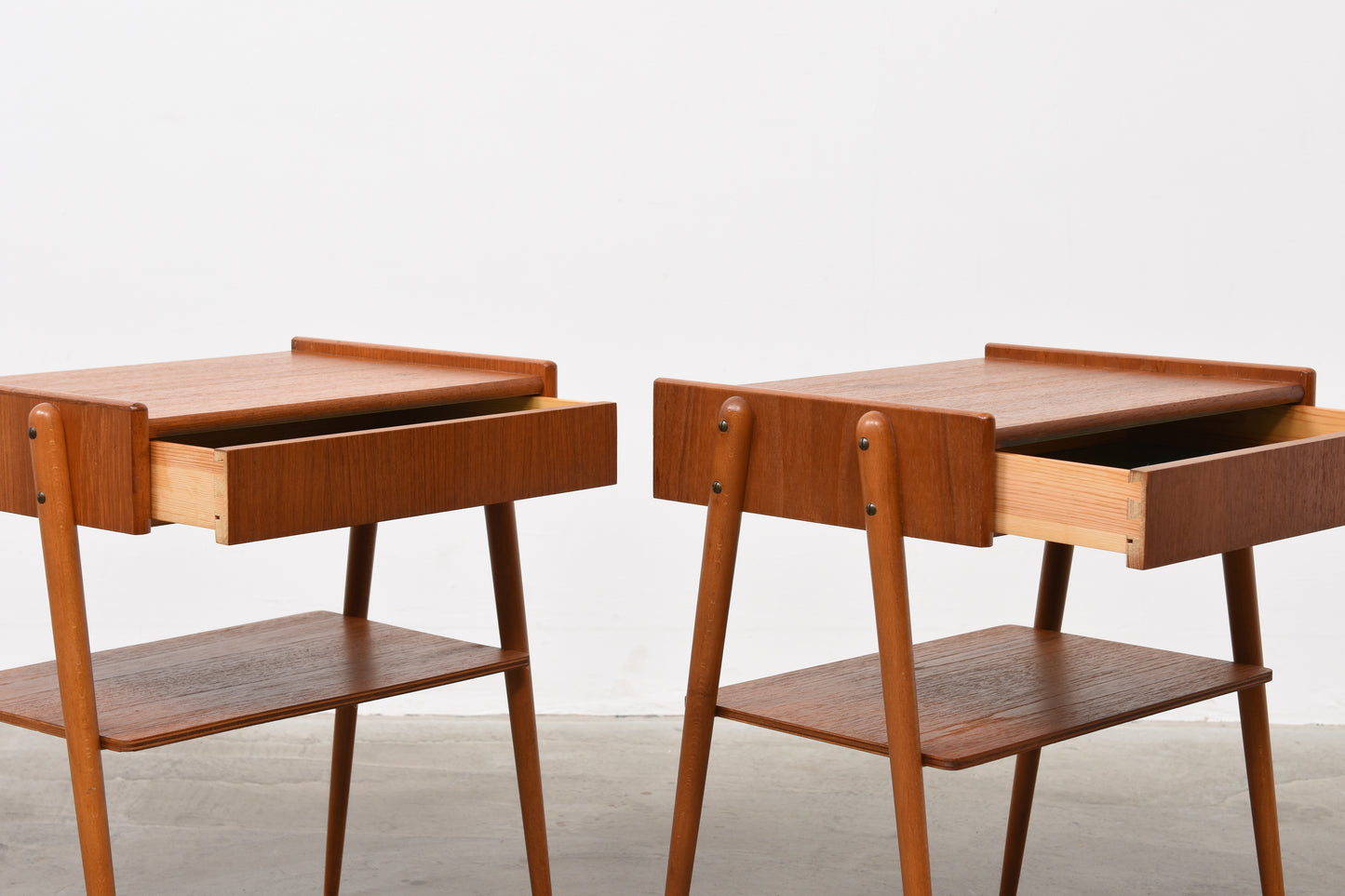 Pair of teak bedside tables by AB Carlström & Co