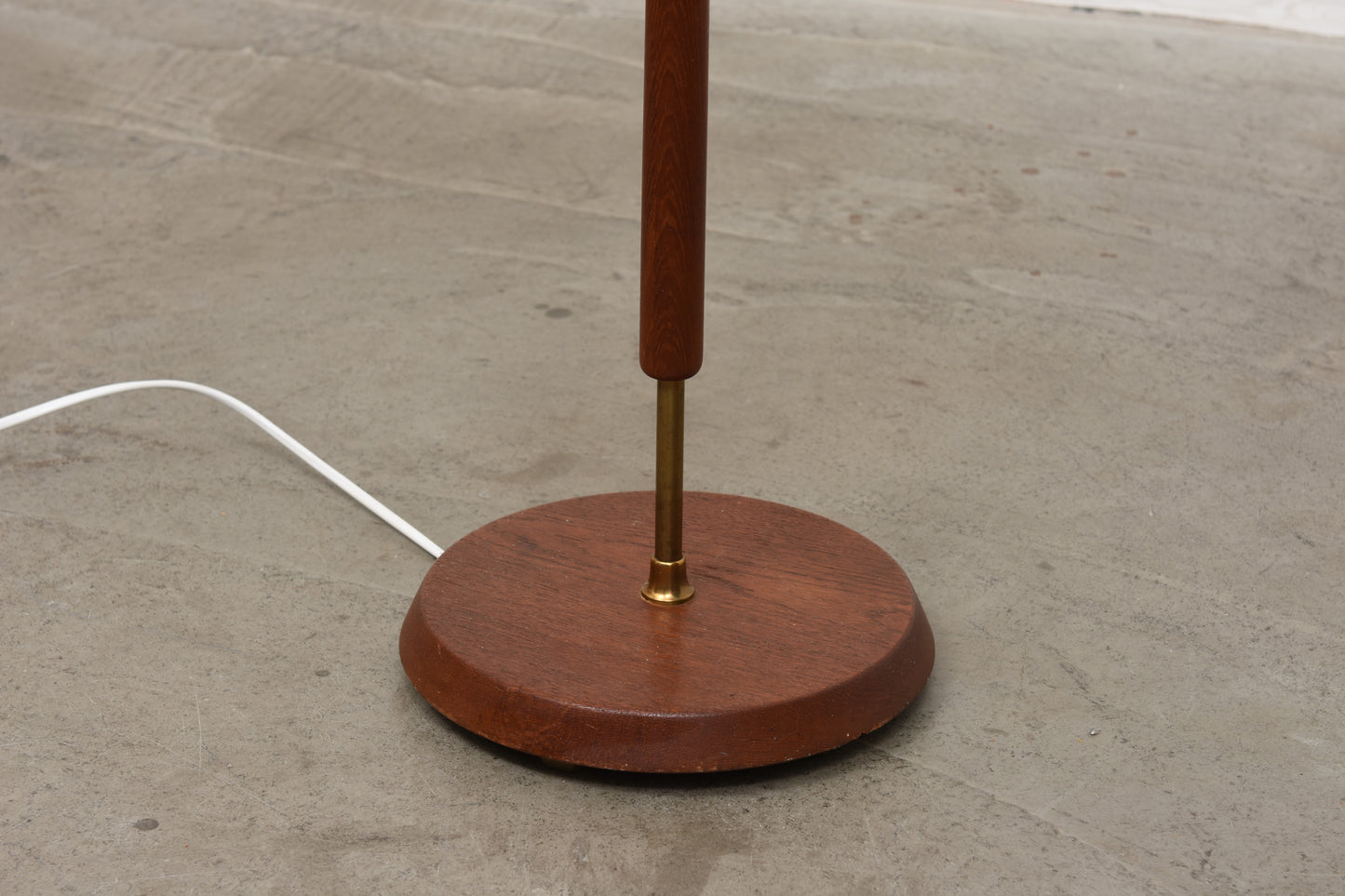 1960s teak + brass floor light