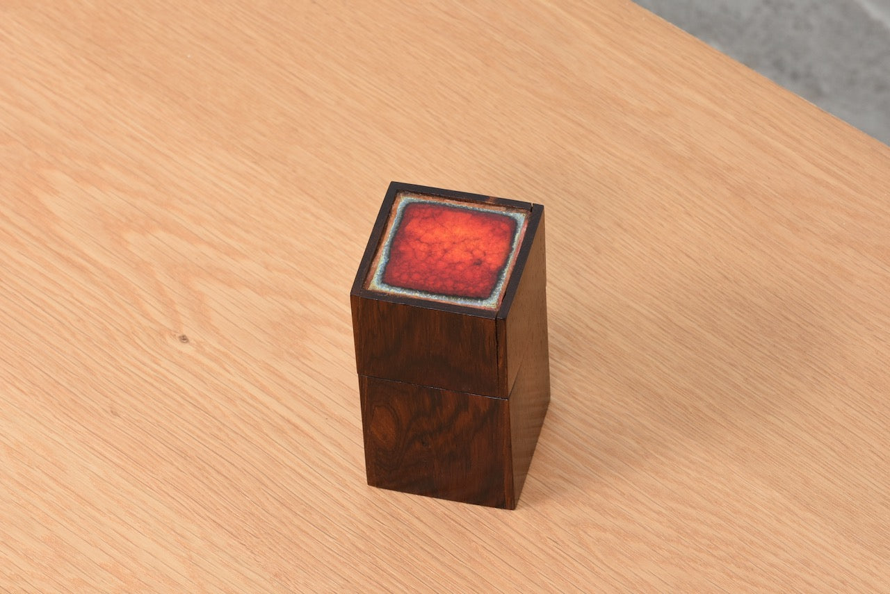 1960s rosewood and tile box