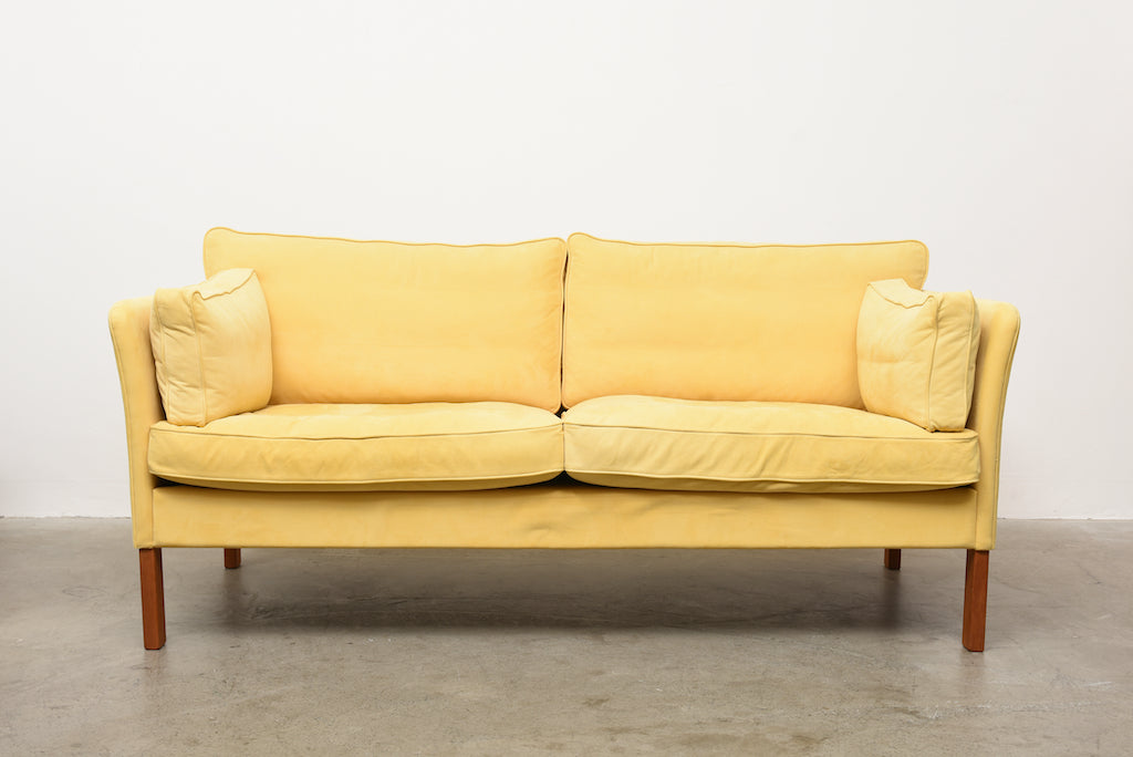 Yellow shop suede couch