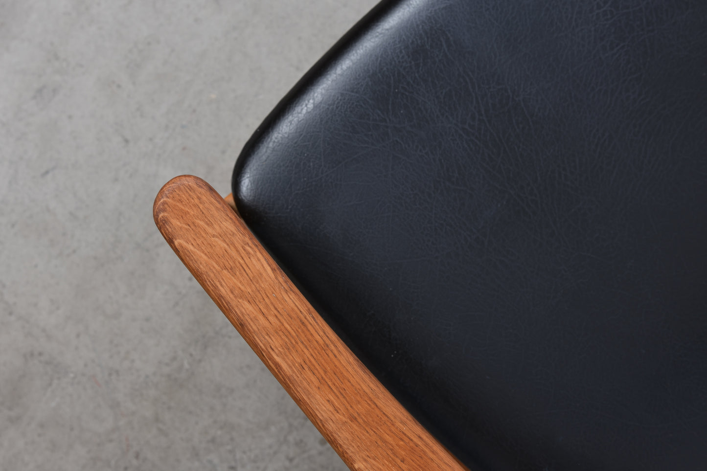 1960s oak + vinyl armchair