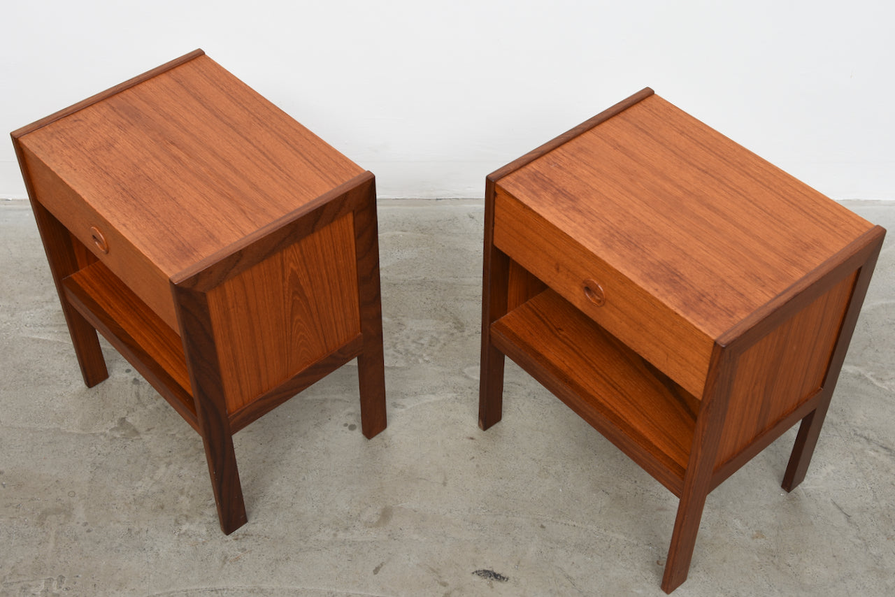 Pair of 1970s teak bedside tables
