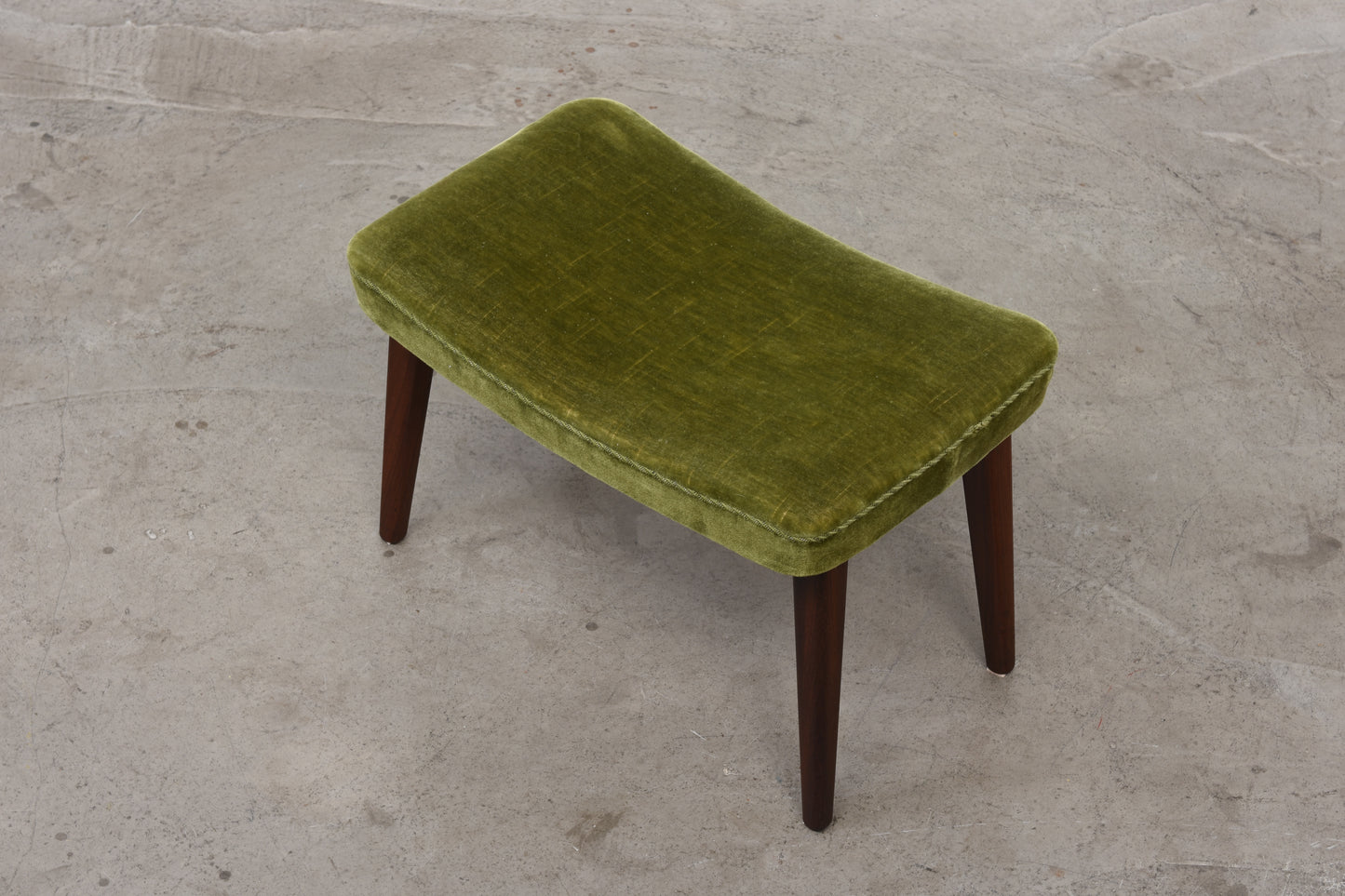 1960s mohair velvet foot stool