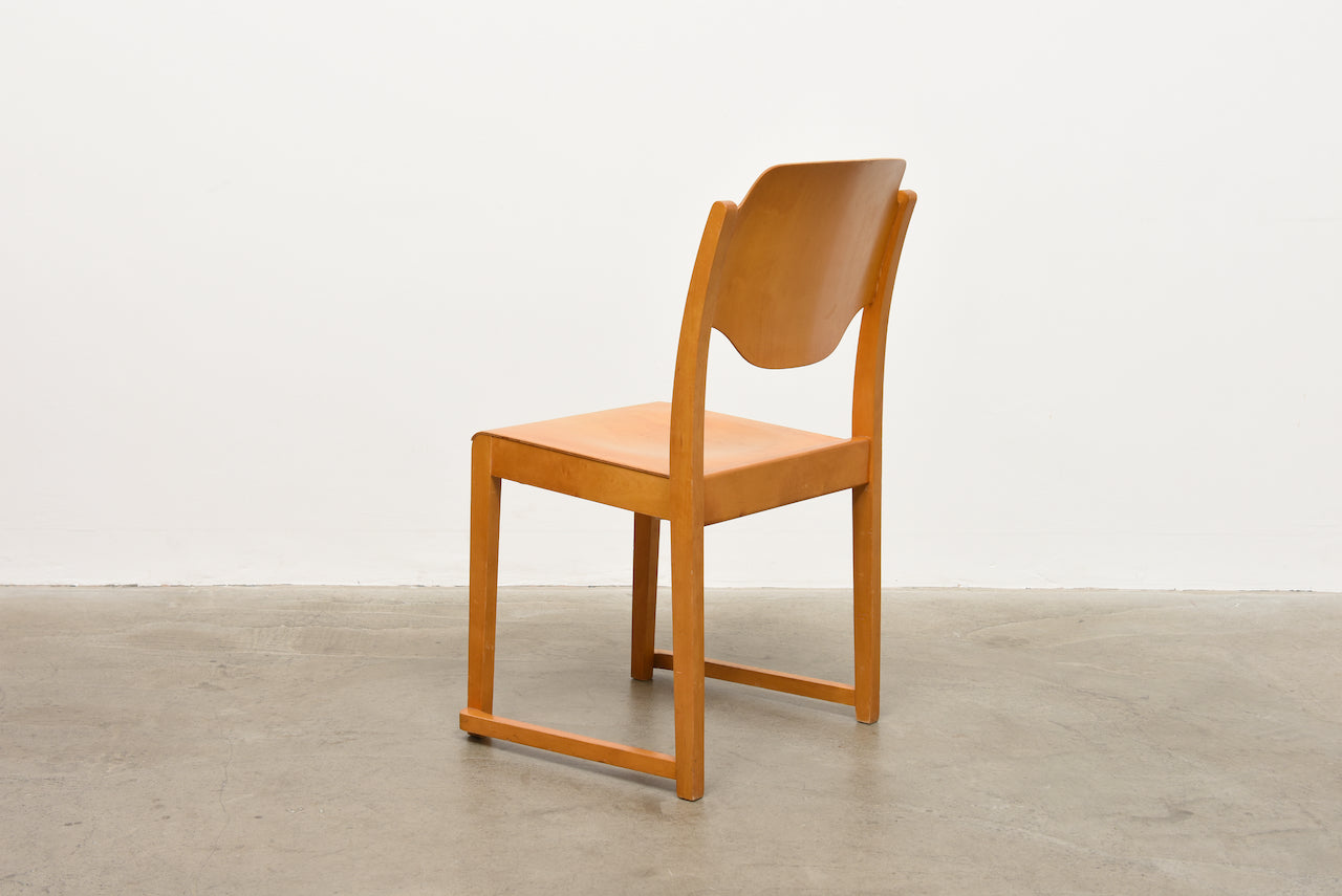 Four available: Stacking birch chairs by Sven Markelius
