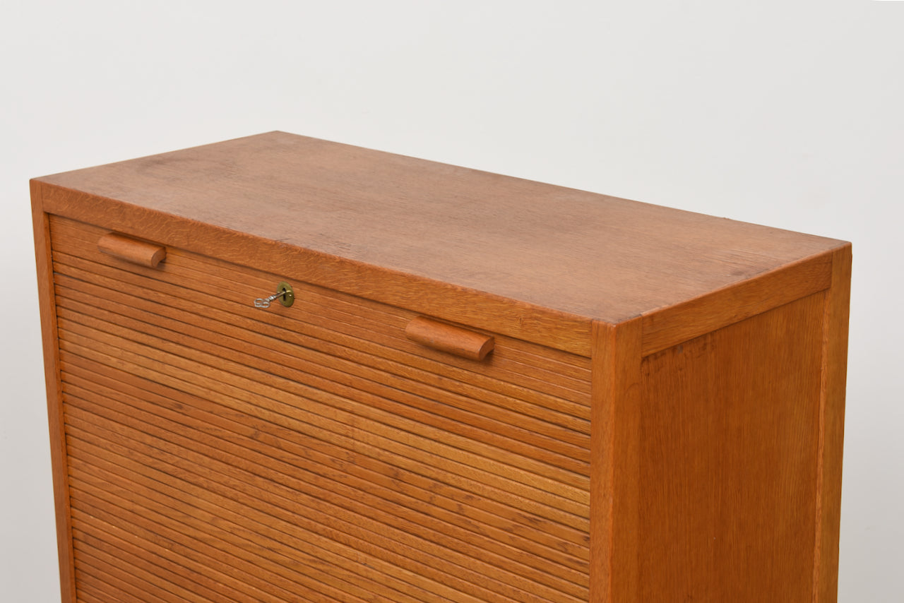 1950s oiled oak archive unit