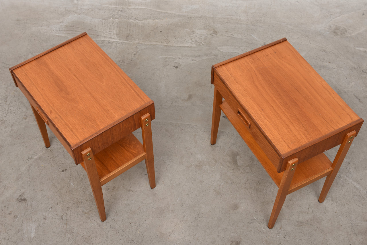 Pair of Swedish teak bedside tables