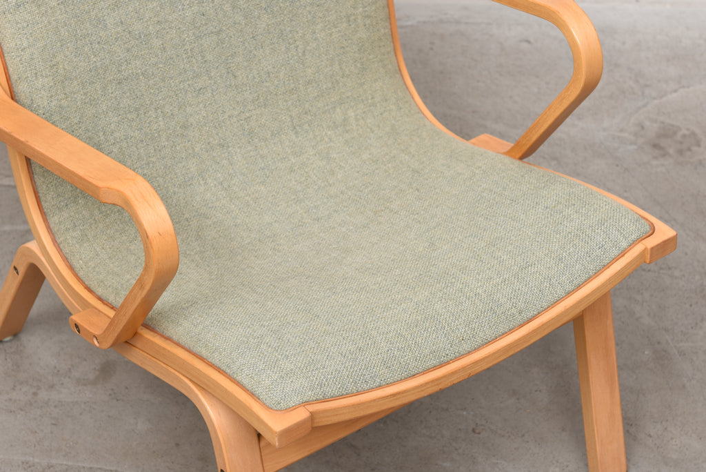 1970s high back lounger in beech