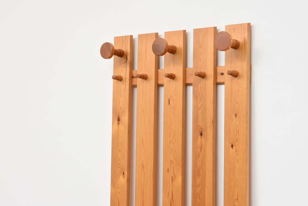 1970s Swedish pine coat rack