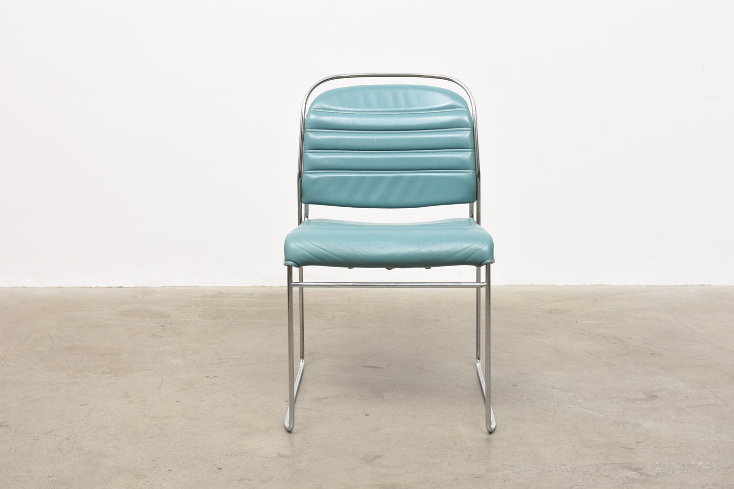 1980s leather + steel chair by Kenneth Bergenbladd