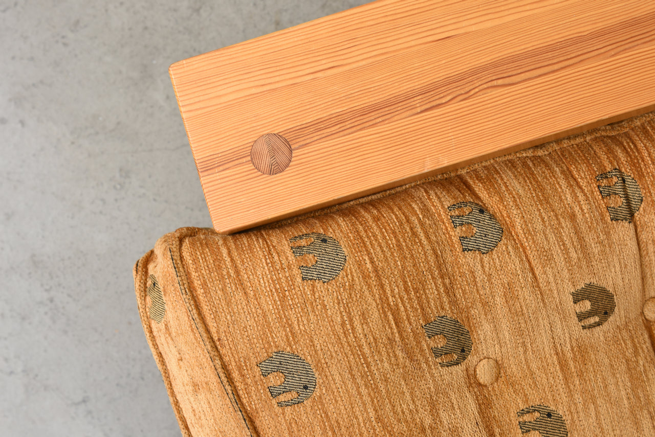 1970s reclining lounger in pine