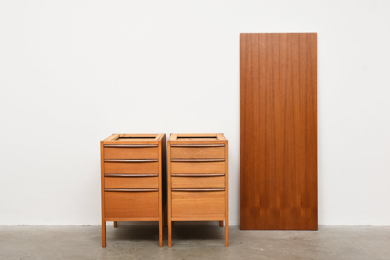 1960s twin pedestal desk in teak