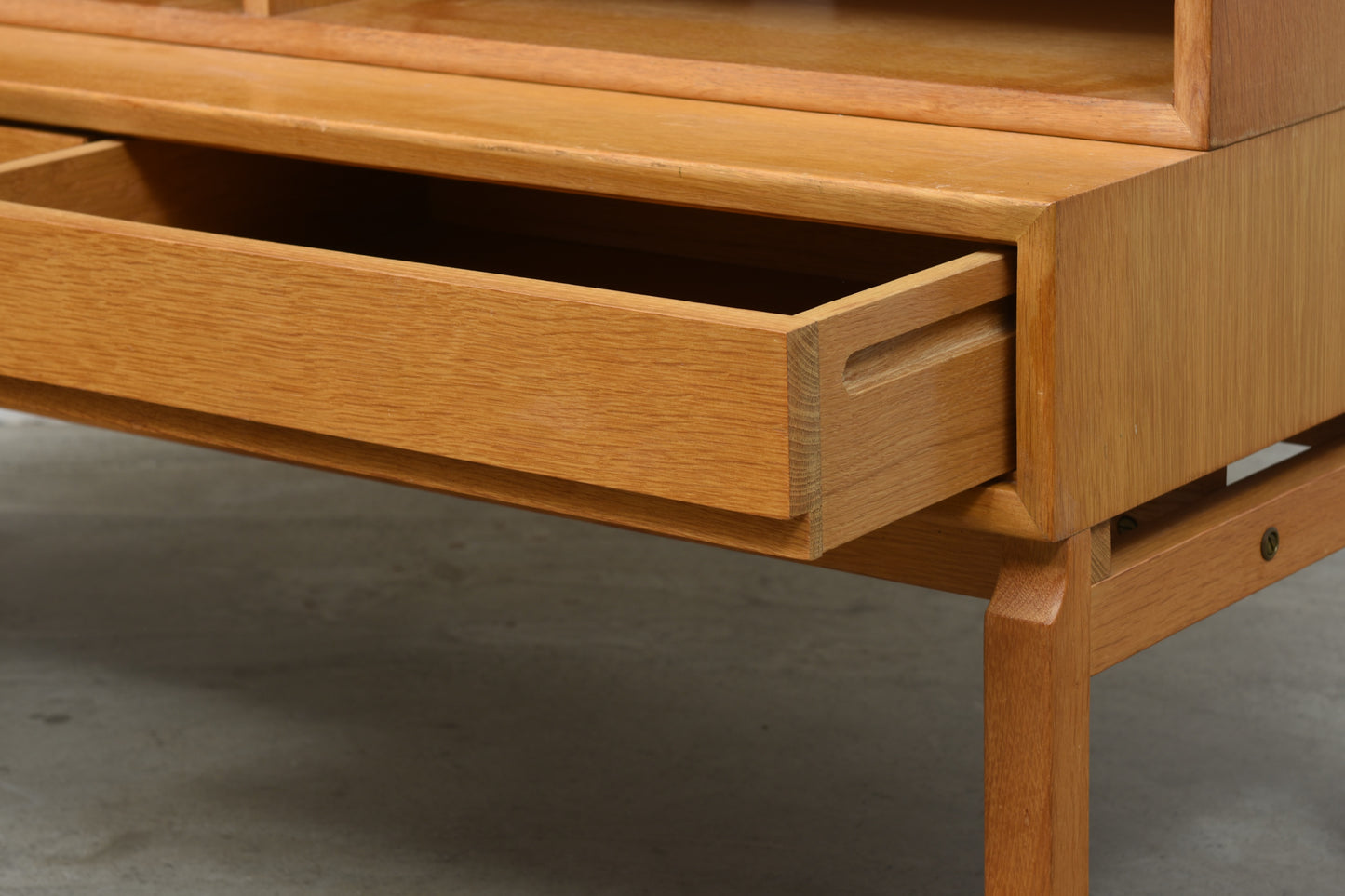 1960s oak bookcase with drawers
