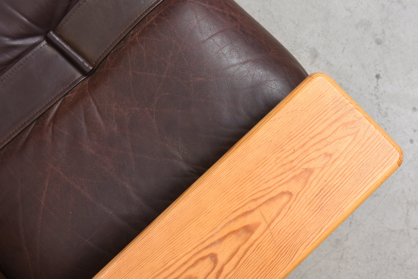 1970s Finnish pine + leather lounger