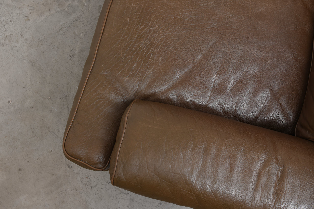 1970s leather two and a half seater